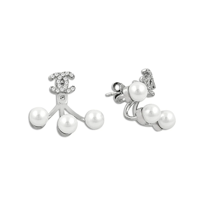 

Armagano Pearl & Zircon Crystal Dual Earrings