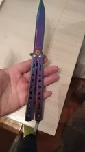 Cuchillo plegable de entrenamiento de acero 440C, herramienta de práctica de titanio, cuchillo de entrenamiento sin filo, accesorios
