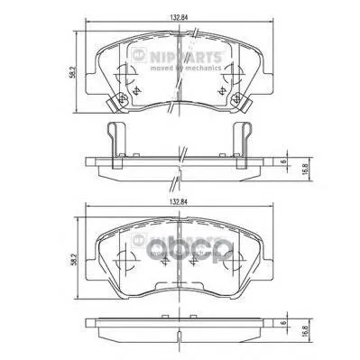 Колодки Тормозные Hyundai Solaris 10-/Kia Rio 11- Передние Nipparts N3600550 Nipparts арт. N3600550