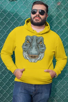 

Angemiel Wear Dinosaur Portrait Yellow Men 'S Hooded Sweatshirt