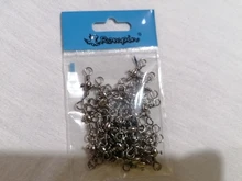 Rompin 30 unids/lote-barril de 3 vías, línea cruzada, giratorio de pesca con anillo sólido, gancho de pesca de latón, Conector de sedal, accesorios de pesca