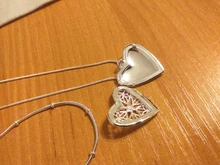 Pendant Necklace Charm Snake-Chain Photo-Frame Fashion Jewelry Wedding 925-Sterling-Silver
