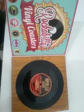 Vinyl Record Mat Coaster-Pad Drink-Holder Heat-Resistant Retro Mug Plastic Black Hot