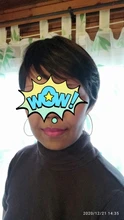 Synthetic Wigs Bangs Highlights-Short Natural-Hair Brown Black Alan Eaton Women Heat-Resistant