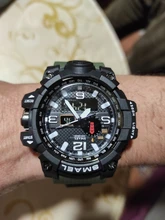 Smael Relojes Deportivos de Marca para Hombre con Doble Pantalla Analógica Digital Led Relojes de Pulsera de Cuarzo Electrónicos Reloj Militar de Natación Impermeable