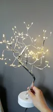 Night-Light Table-Lamp Battery-Operated Bedside Copper-Wire Tree Bedroom Home-Decoration