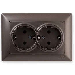

PnpnElectrıc Gns Visage Ambiance Metallic Mocha Double Grounded Socket 16A 220V AC Double Socket with Side Earth