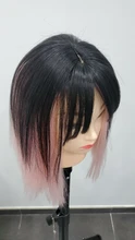 Halo Lady-Clip de belleza para mujer, cabello humano con explosión de flequillo, pieza central, pelo lacio brasileño no Remy para la pérdida de cabello