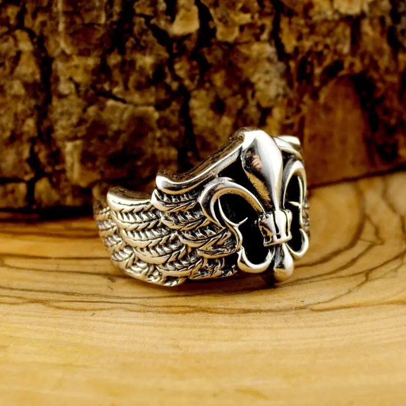 

925 Sterling Silver Wings Ring for Men