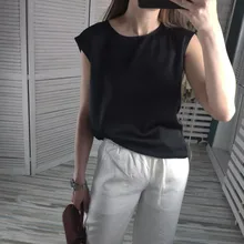 Blusa elegante de seda satinada para oficina, camisa básica de talla grande para mujer, color caqui, 2021