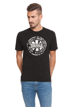 

Lonsdale man Short Sleeve color black brand prints, cotton size M - L