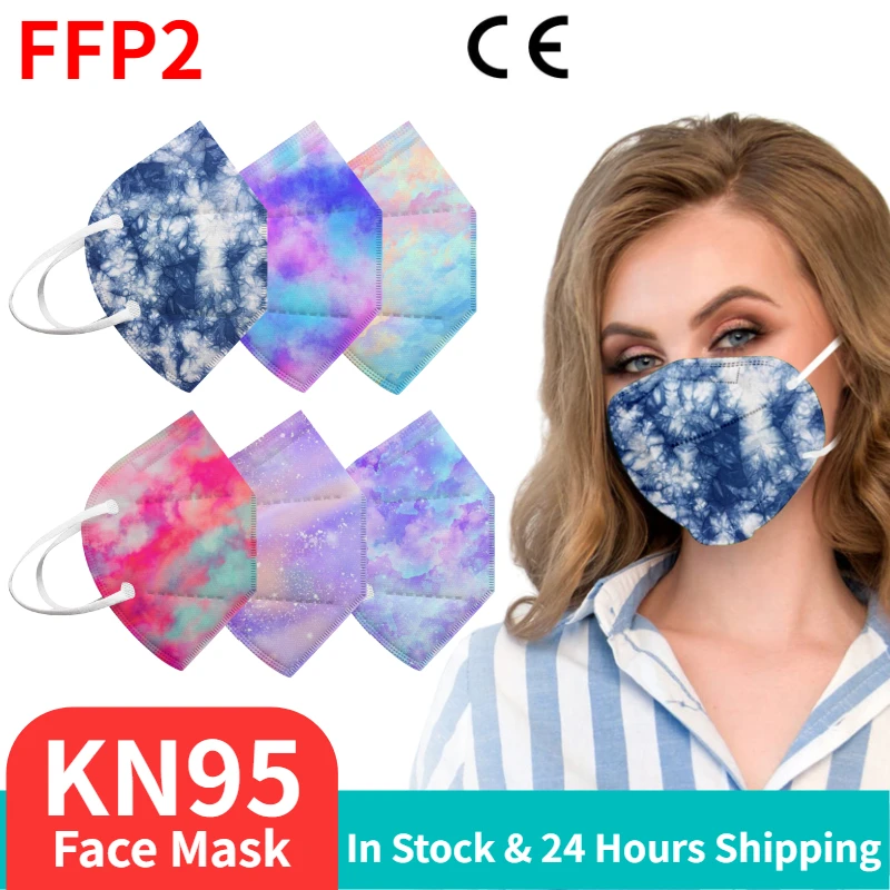 Mascarilla FFP2 de 5 capas para adultos, máscara de tejido KN95, respirador con filtro KN95