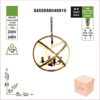 

LPARA DE TECHO, ARA INDUSTRIAL DE HIERRO RETRO E27, 50MM