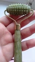 Rodillo masajeador Facial de Guasha Junta doble cabezas de remodelación de cara de elevación masajeador Natural Jade piedra cuello delgado herramienta de cuidado