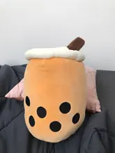 Cojín de felpa con forma de vaso de te de burbujas para niños, juguete infantil de peluche con forma de te de perlas