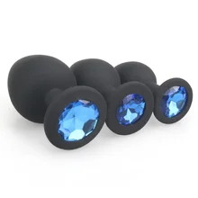 3PCS/Set RunYu Smooth Touch Anal Butt Plug With Crystal Jewelry Silicone Anus No Vibrator Adults Sex Toys For Couples Woman Men small medium large silicone butt plug with crystal jewelry smooth touch anal plug no vibration anal sex toys for woman men gay
