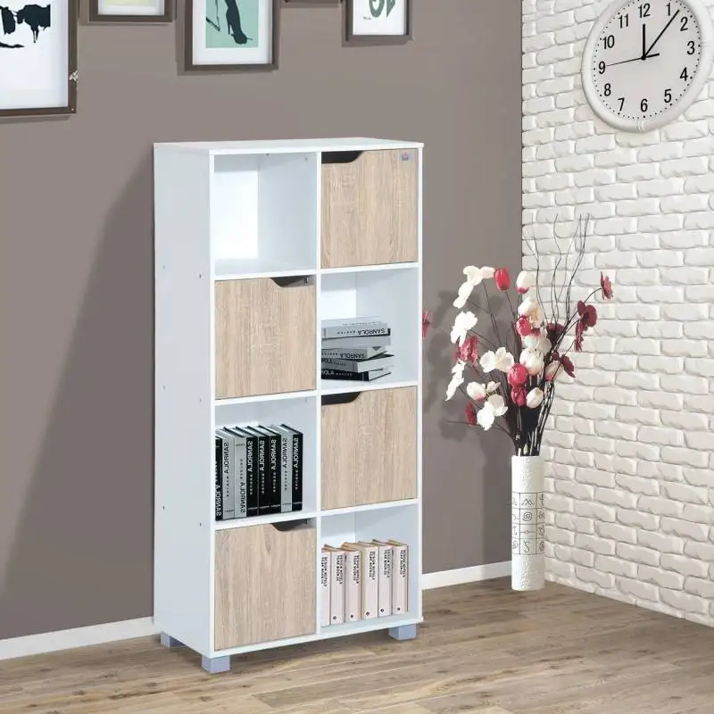 Полка книжный магазин высокий либросанка и дуб 60x30x122 см
