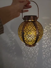 Solar-Lanterns Garden-Lights-Decor Fence Handle Hanging Tree Patio Bronze Retro Hollow