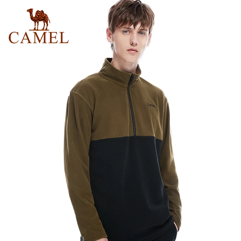 Мужской флисовый свитер CAMEL Повседневная Мягкая флисовая толстовка с