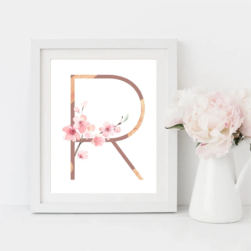 Sakura Letters Rose Gold Spring Decor