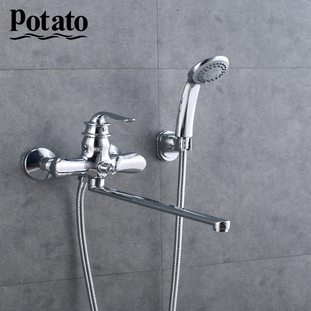 Potato Chrome Bath Shower Faucet Hot And Cold
