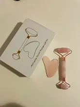 Rodillo de Jade de cuarzo rosa para masaje Facial, masajeador adelgazante Facial, piedra de Jade Natural, conjunto de belleza para el cuidado de la piel