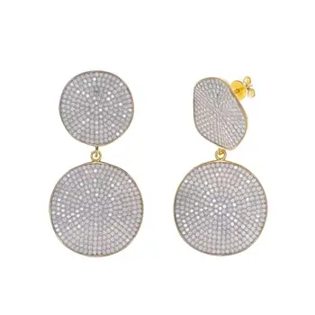 

Earrings Silver with Plating Gold and Zircons