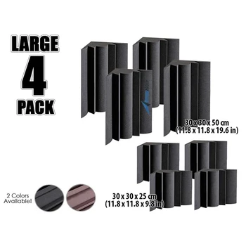

Arrowzoom 4 pcs Corner Bass Traps Studio Panel Sound Absorbing Acoustic Foam Treatment AZ1036