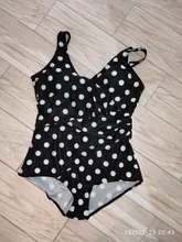 Swimwear Monokini Beachwear Bathing-Suits Retro Plus-Size Women Solid Vintage New 4XL