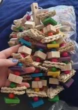 Toy Blocks Bird-Cage Bite-Toy Macaws Parrot Cockatoos Chewing Toy-Bird African Grey Large