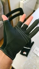 ABU Garcia-guantes de pesca de cuero de alta calidad, cómodos, antideslizantes, para pesca al aire libre, 1 par