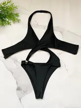 Swimwear Women Bathing-Suits Beach-Wear Monokini Brazilian Push-Up Hollow-Out Summer