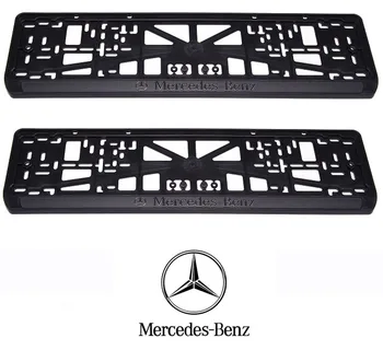 

Mercedes-Benz license plate frames, plastic, set: 2 frames, 4 Chrome self-tapping