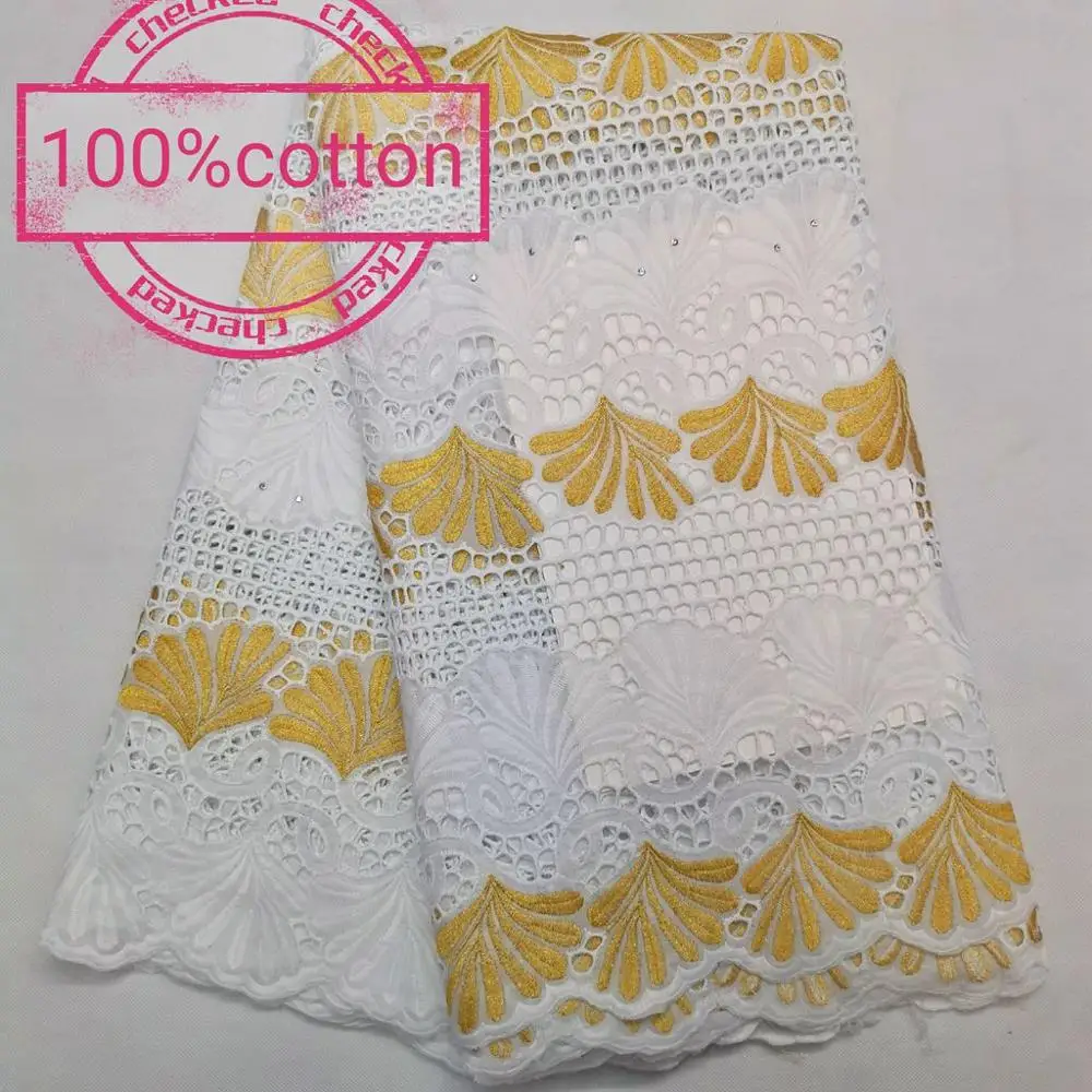 Новинка Высокое качество хлопок нигерийский сухой хлопок кружевная ткань вышивка в швейцарском африканском швейцарском маркизет кружевные ткани 5 ярдов