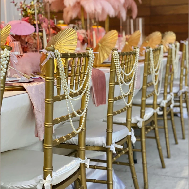 10 Guirnalda de decoración de perlas para boda, silla para