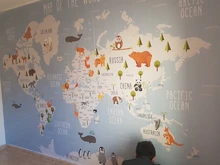 Custom Wallpaper Murals Background World-Map Bedroom Beibehang Living-Room Cartoon 3d