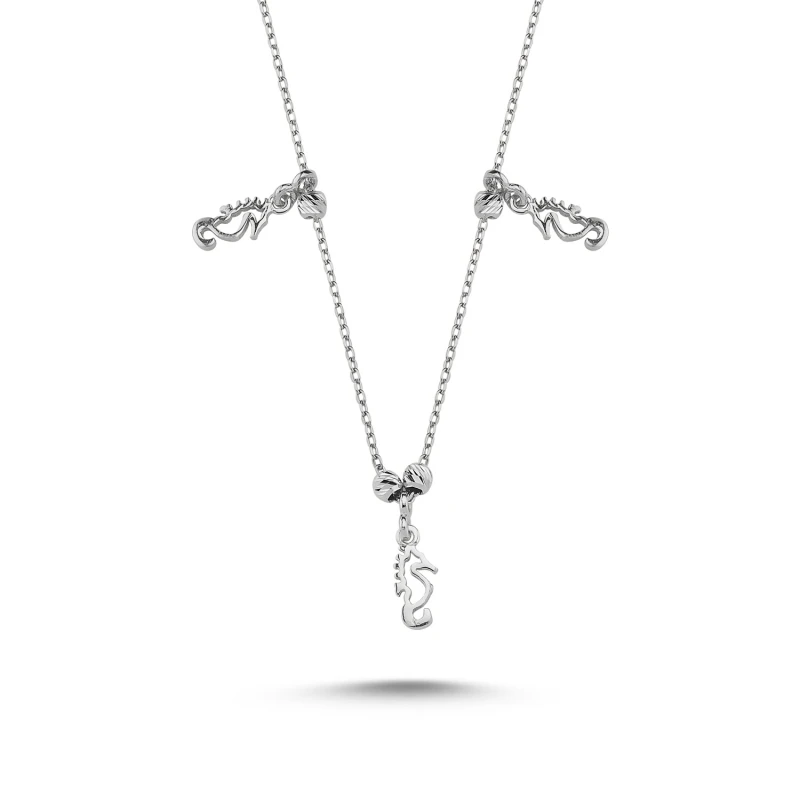 

Seahorse Pattern Sterling Dangle Necklace