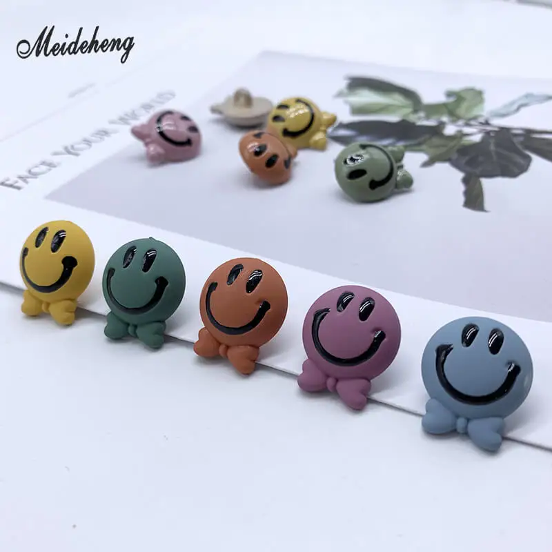 Acrylic Smailing Rubber Face Jewelry Making Beads Through hole Children headdress band hair rope Decoration Accessory | Украшения и