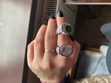 Reloj de anillo creativo para Mujer, de cuarzo, elástico, de acero y plata de lujo, Reloj de anillo de dedo