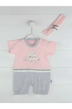 

Pink Summer Baby Girl Bandanalı Jumpsuit