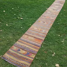 Винтаж ручной работы полосатый турецкий ковер Runner 1'10'' X 19'2''/56X585 см