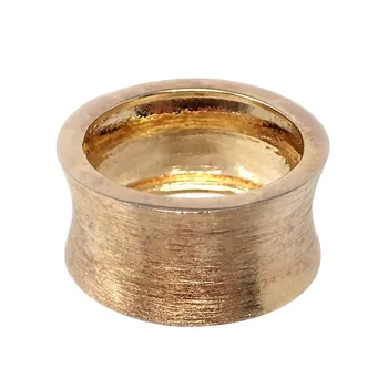 

Silver Ring 925 Sterling m cylinder gold plated matte size 16 [AB7190]