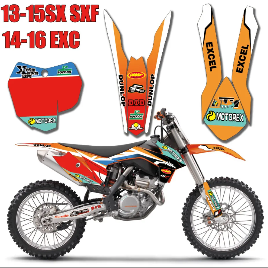 6 видов стилей команда графика фоны наклейки для KTM EXC excf XCW SX SXF XC XCF 2013