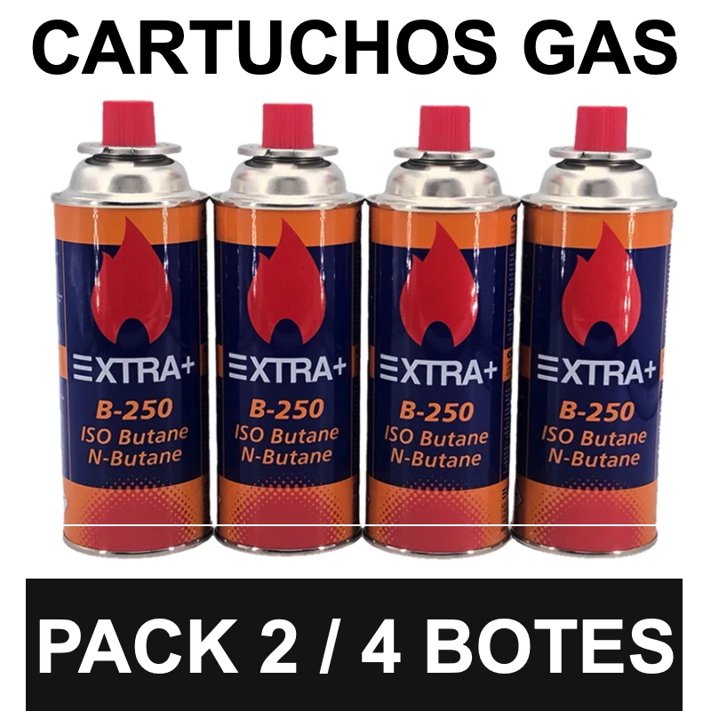 Lote 2 o 4 Cartuchos de recambio de gas propano recargable para soplete soldador 227g Camping B-250