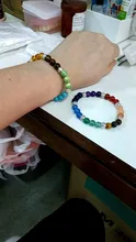 Pulsera de piedra Natural de 7 Chakras, Cristal púrpura, piedra de Ojos de Tigre, pulsera de cuentas de piedra redonda de siete pulsos para Yoga