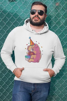 

Angemiel Wear Pug White Men 'S Hooded Sweatshirt