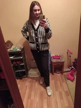 FSDA-suéter de manga larga con cuello de pico para mujer, cárdigan negro con botones y pata de gallo, de punto, holgado, de gran tamaño, informal, otoño e invierno, 2020