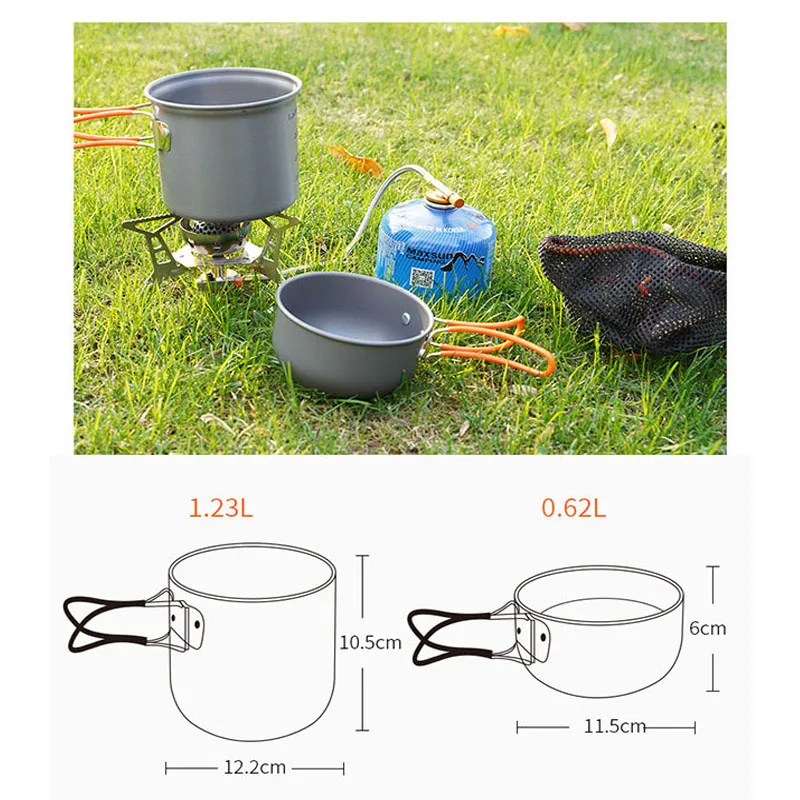 Portable Camping Pot Ultralight Camping Cooking Utensils Travel Cookware Camp  Cooking Outdoor Tableware Pot Set Hiking Picnic - AliExpress