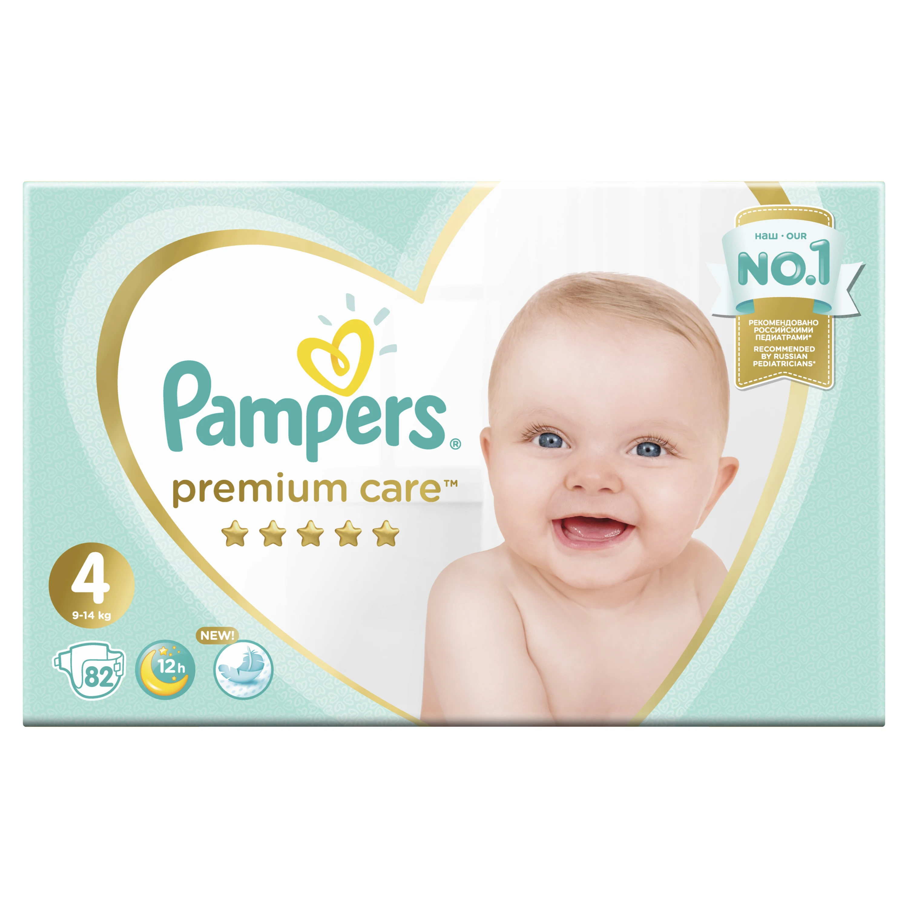 Подгузники Pampers Premium Care Размер 4, 9-14кг, 82шт