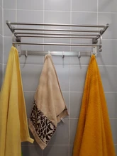 Hanger Towel-Rack Frap Silver Aluminum with Hooks F808 Wall-Mounted Surface-Towel Adjustable